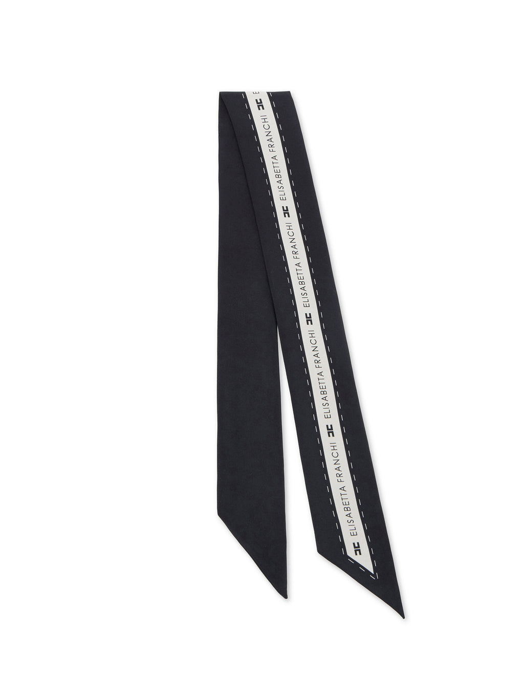 Silk twill foulard scarf with logo print