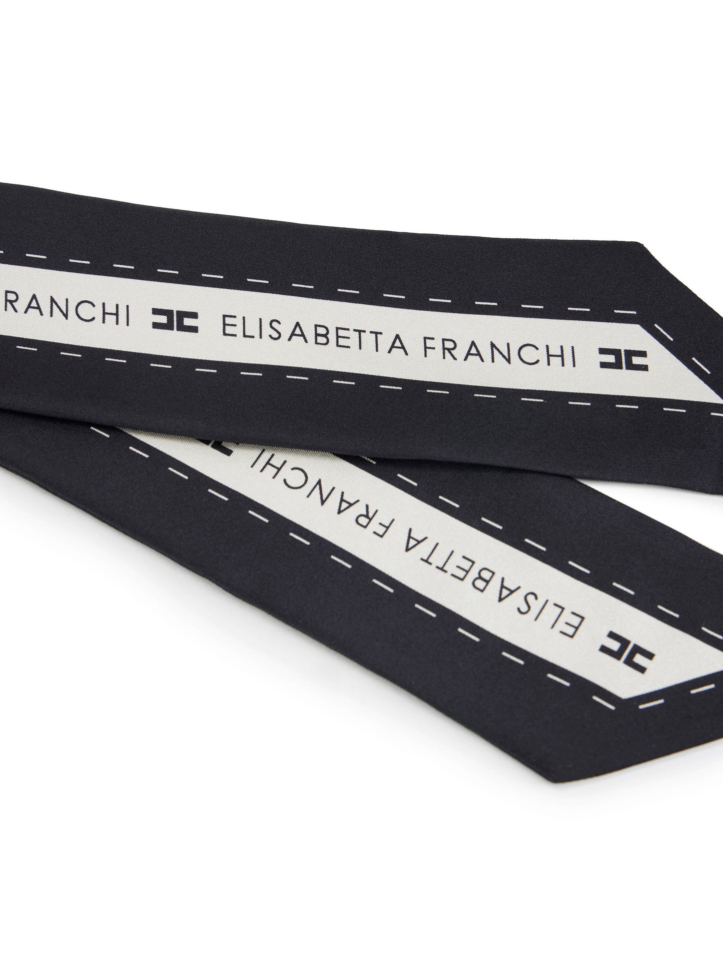 Silk twill foulard scarf with logo print