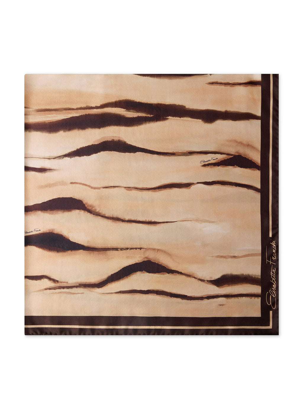 Silk twill foulard scarf with tiger print