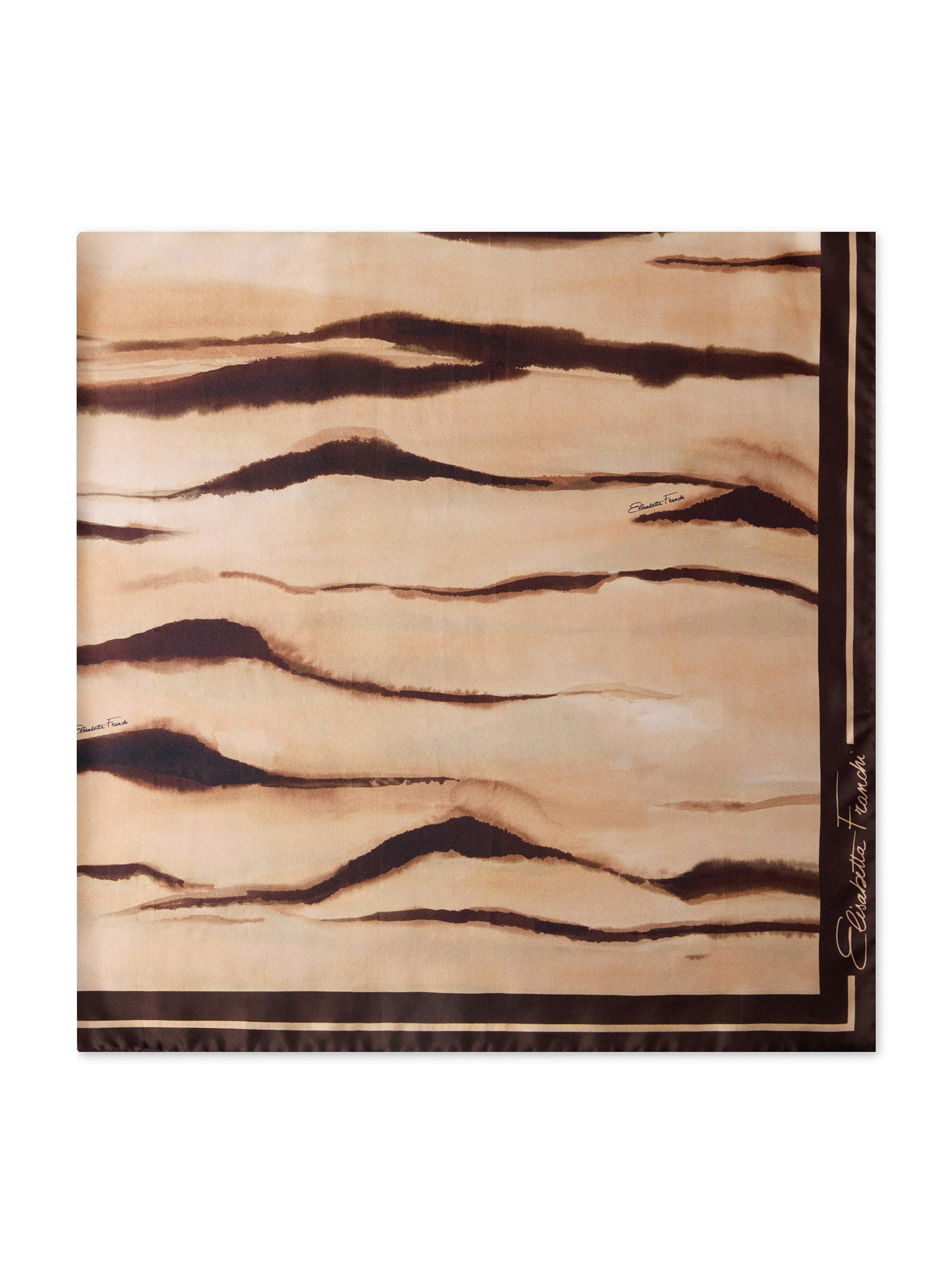 Silk twill foulard scarf with tiger print