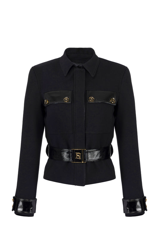 Jacket in double layer crêpe fabric