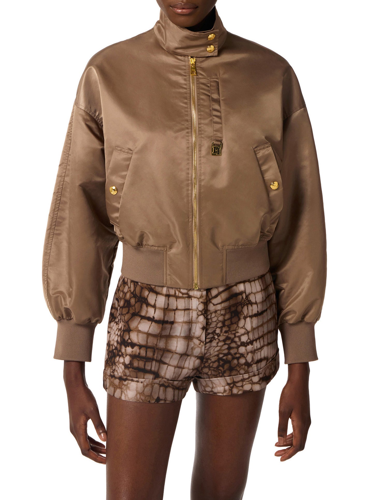 Bomber jacket in nylon fabric