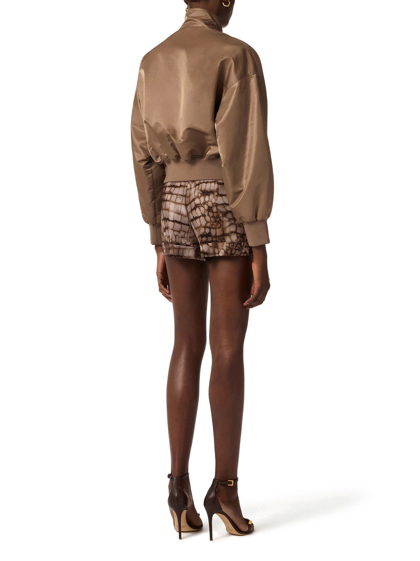 Bomber jacket in nylon fabric