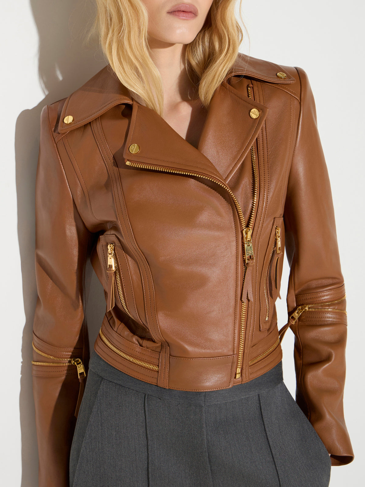 Leather biker jacket
