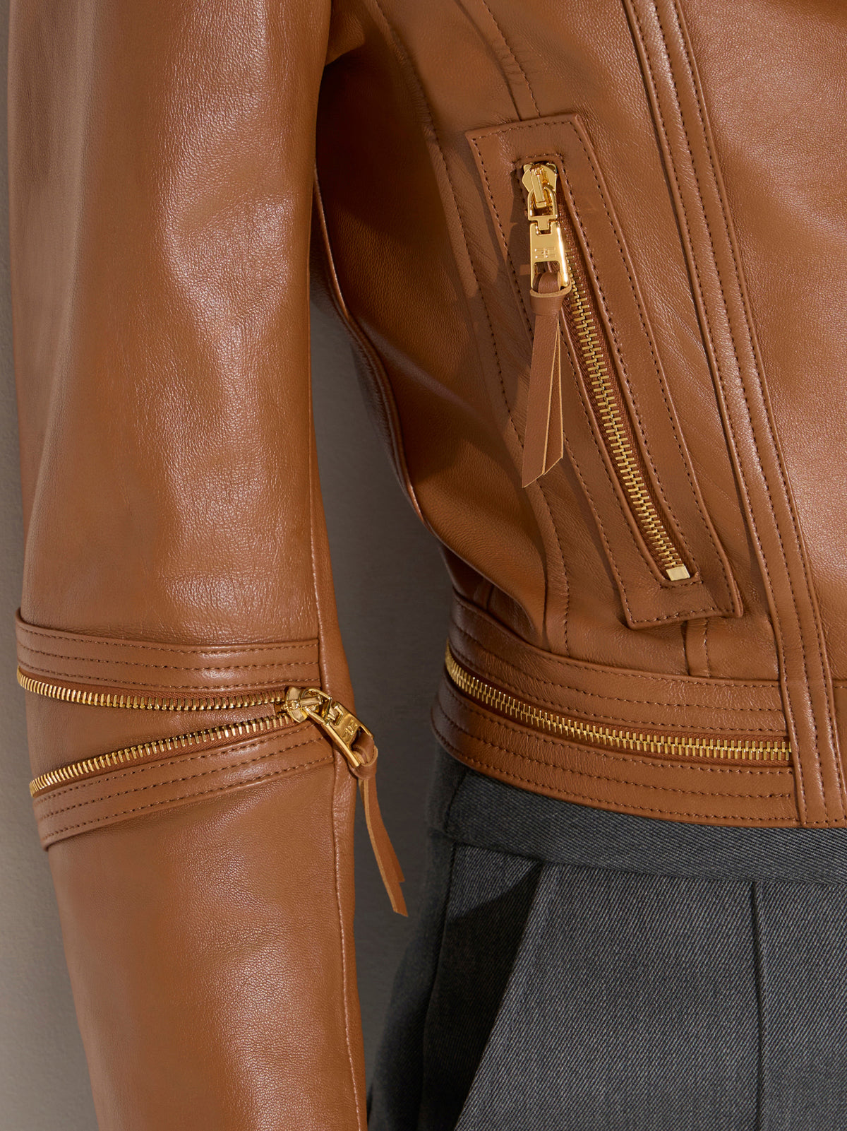 Leather biker jacket