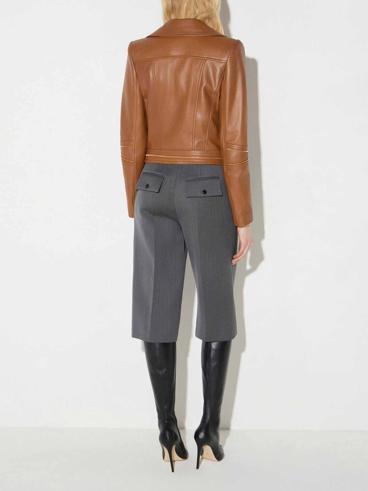 Leather biker jacket
