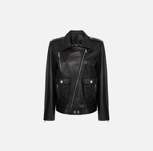 Leather biker jacket