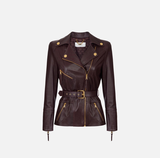 Leather biker jacket