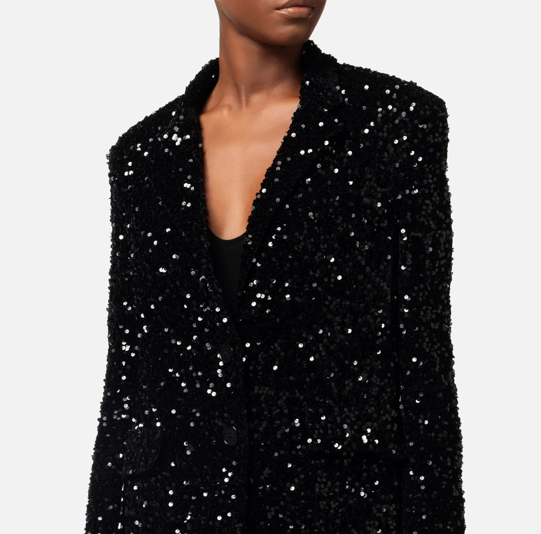 Chenille jacket with sequins