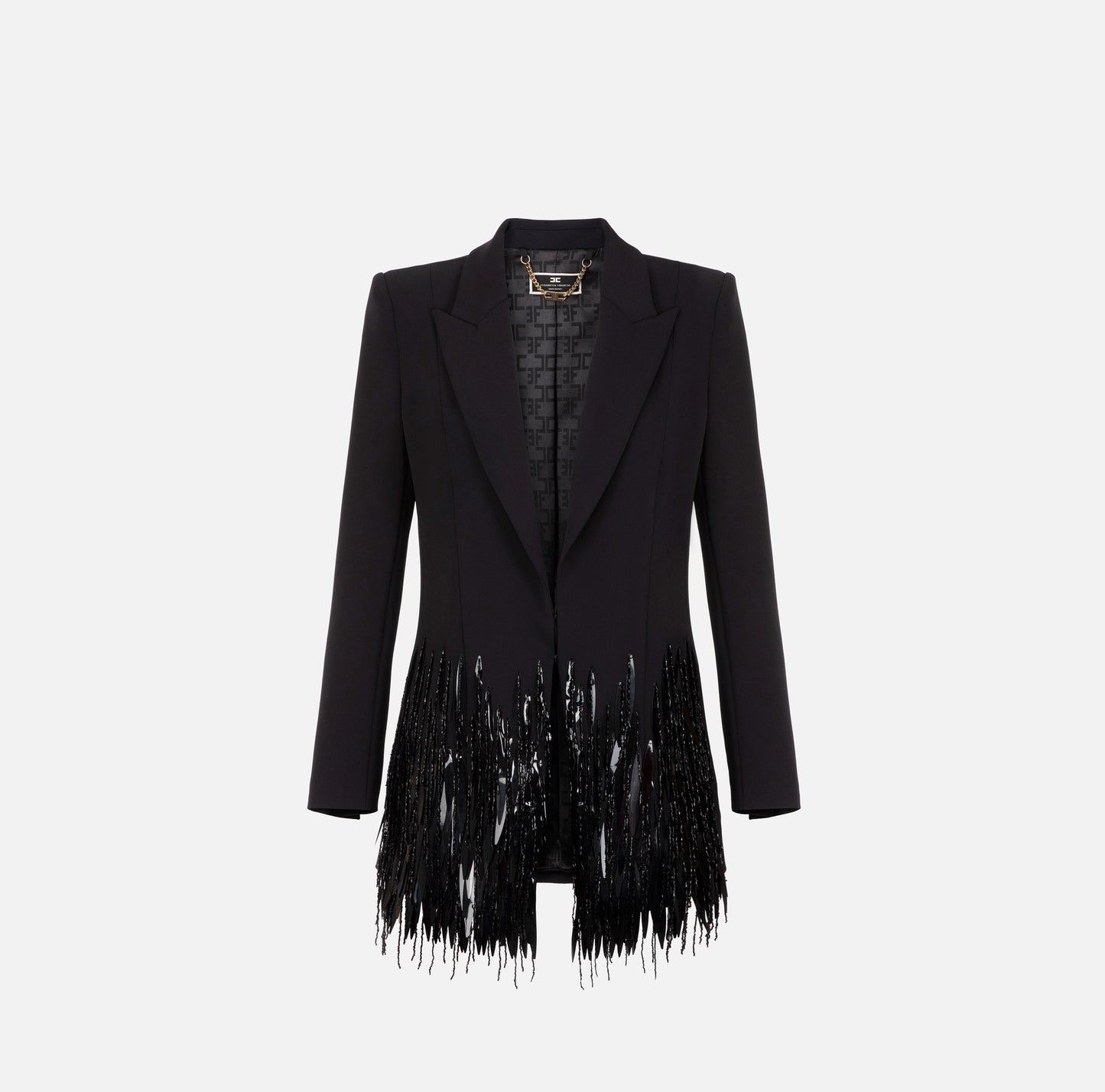 Crêpe jacket with sequins fringes