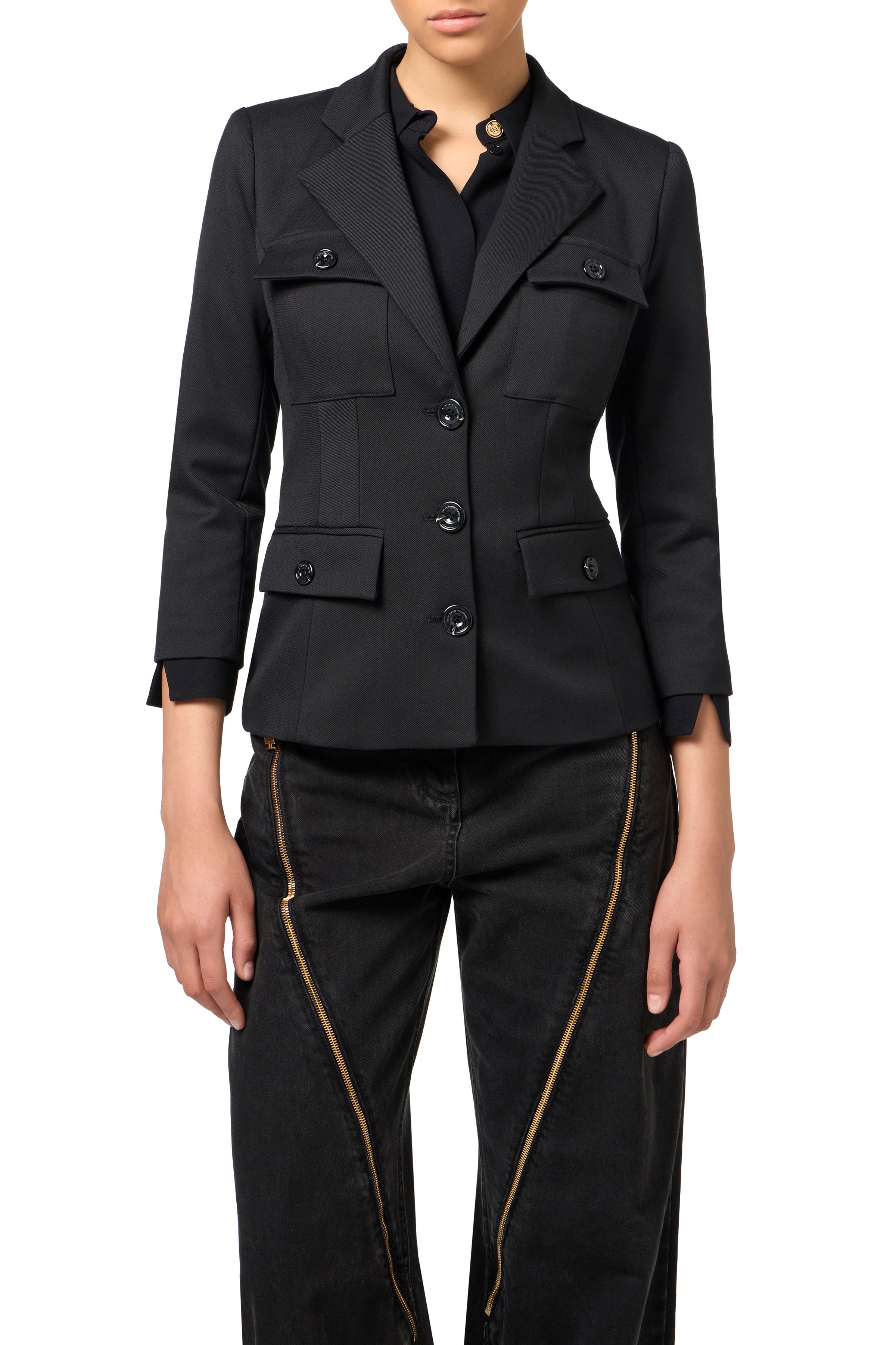 Single-breasted cool wool jacket with pockets | LAST PIECE: 42