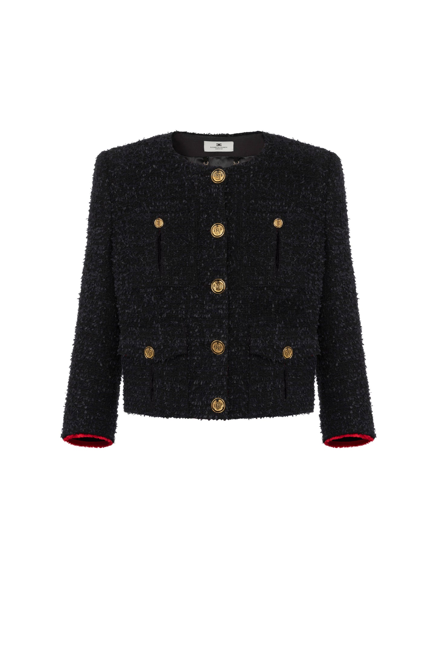 Tweed cropped jacket with pockets