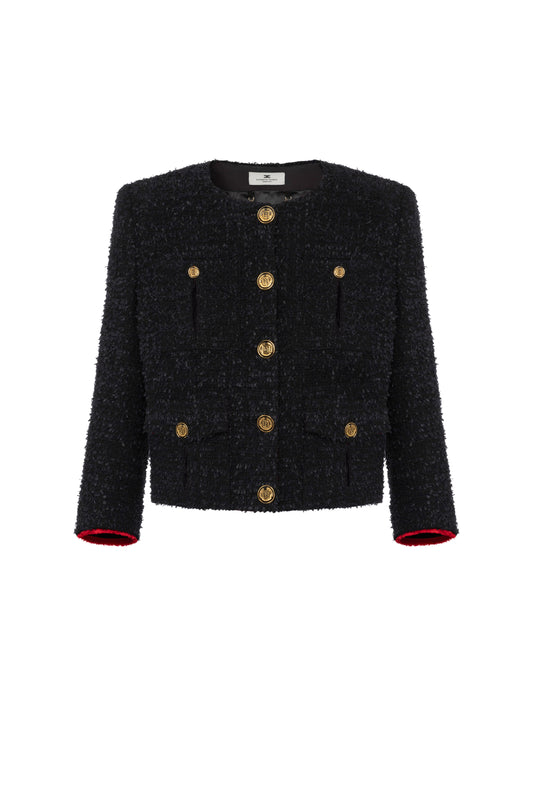 Tweed cropped jacket with pockets