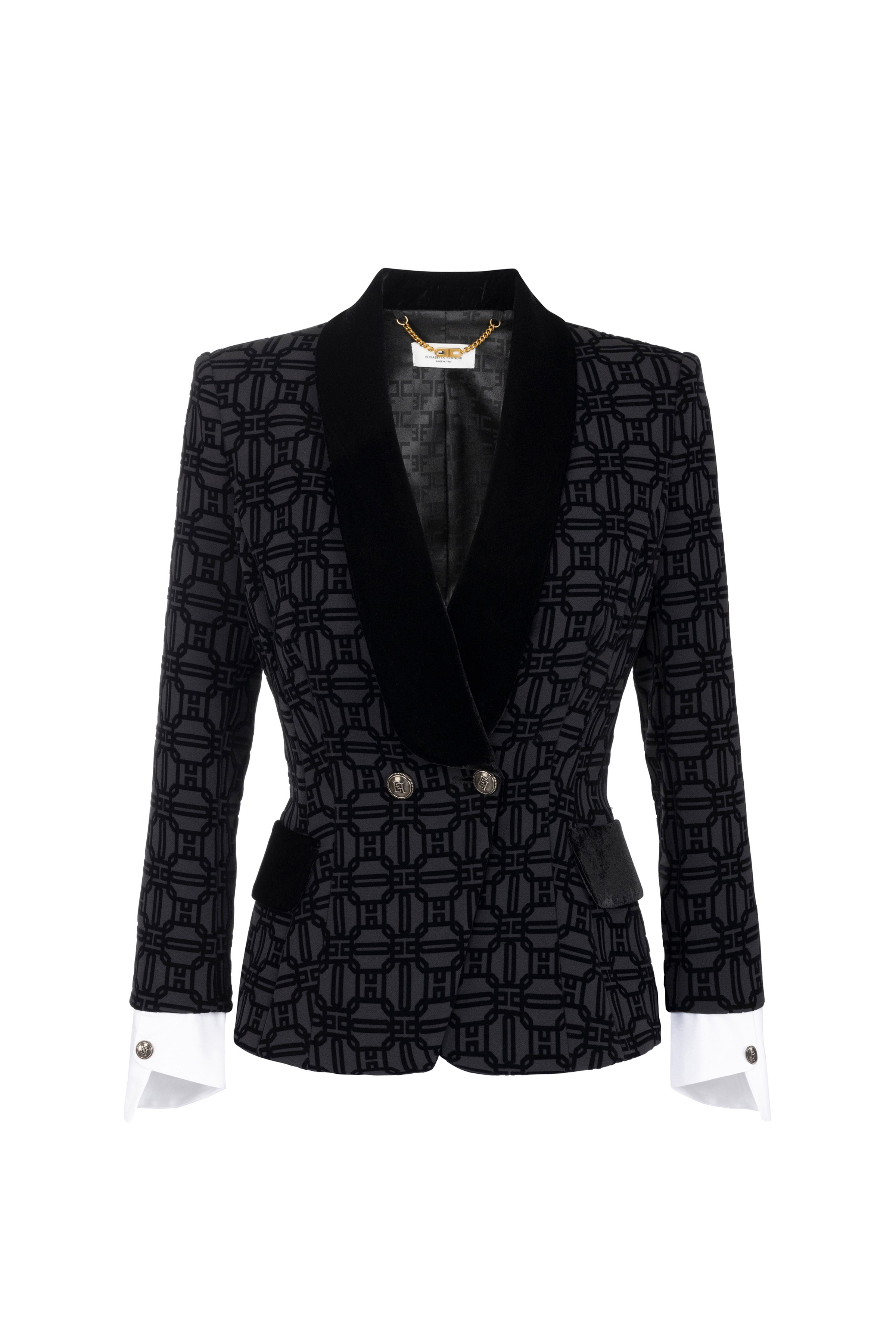 Double-breasted flock crêpe jacket | LAST PIECE: 40