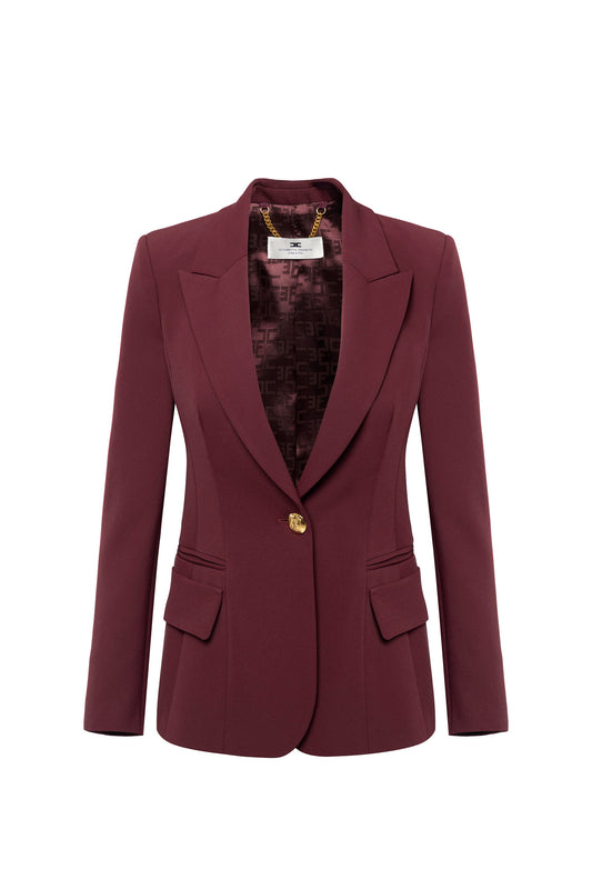 Crêpe blazer with peak lapels