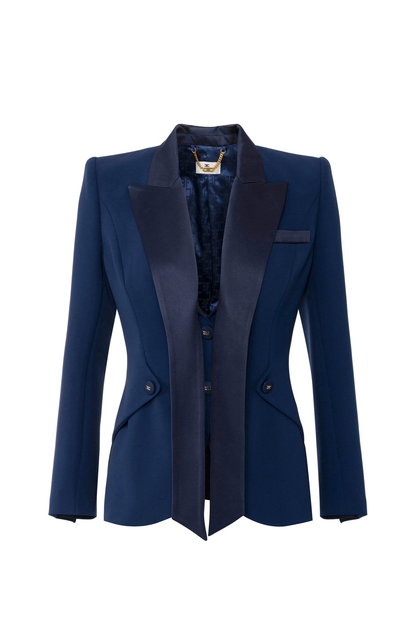 Crêpe tuxedo jacket with satin lapels