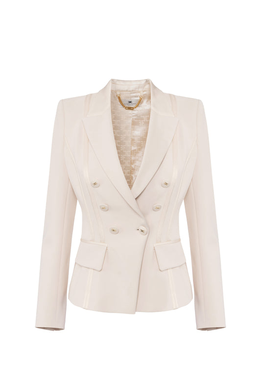 Crêpe jacket with satin details