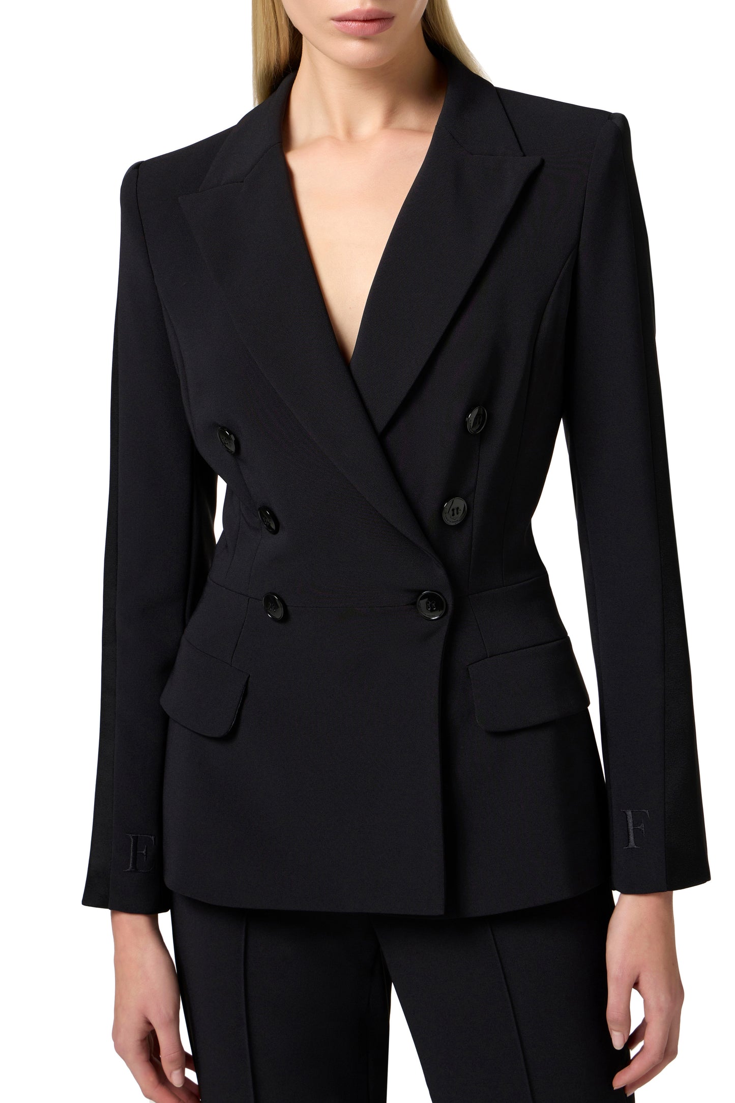 Crêpe jacket with satin bands