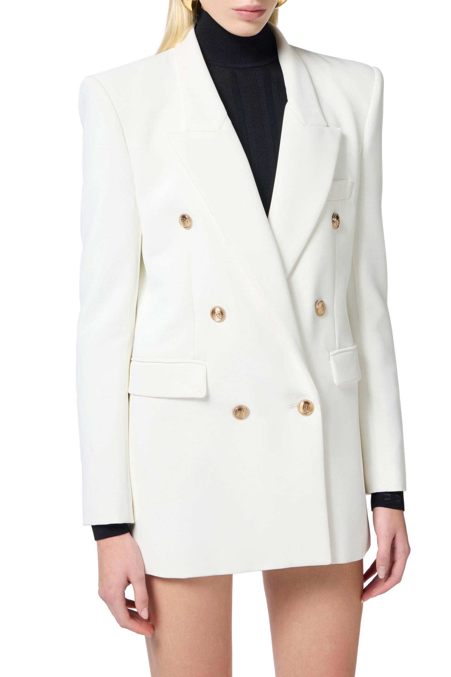 Crêpe jacket with golden buttons