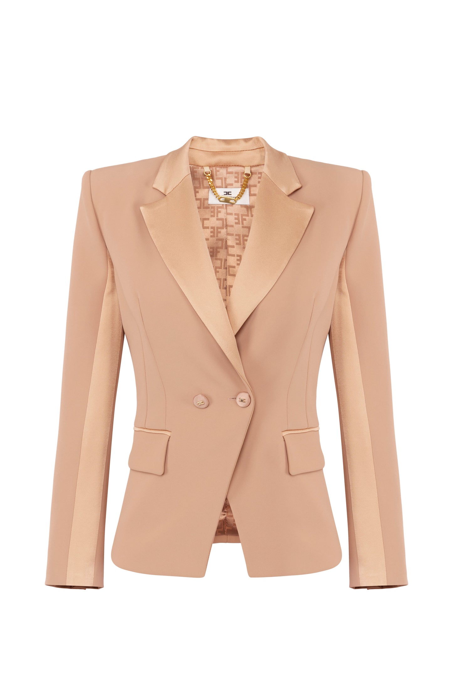 Crêpe jacket with satin lapels