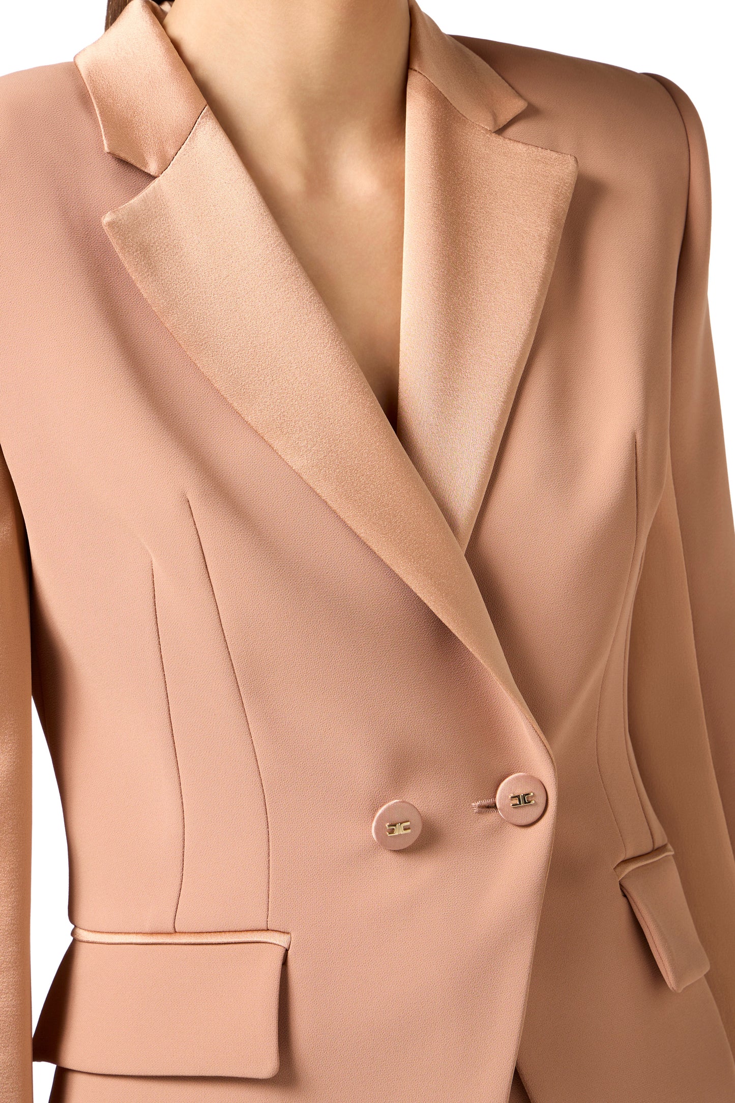 Crêpe jacket with satin lapels