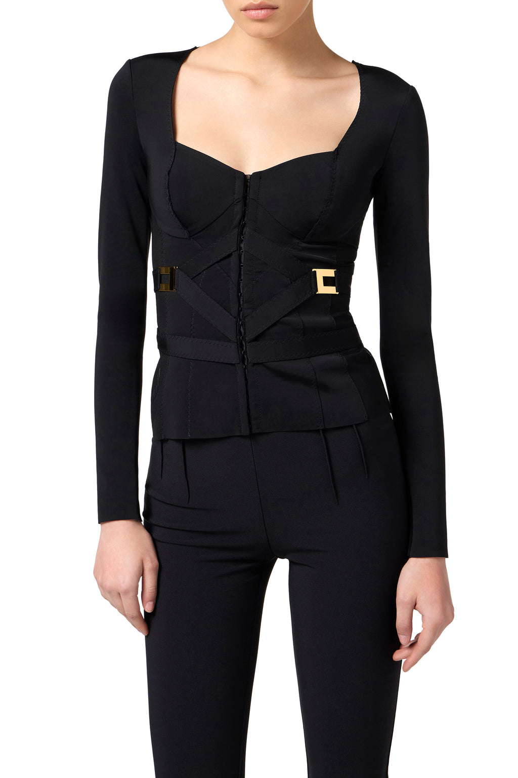 Jacket in bi-elastic fabric