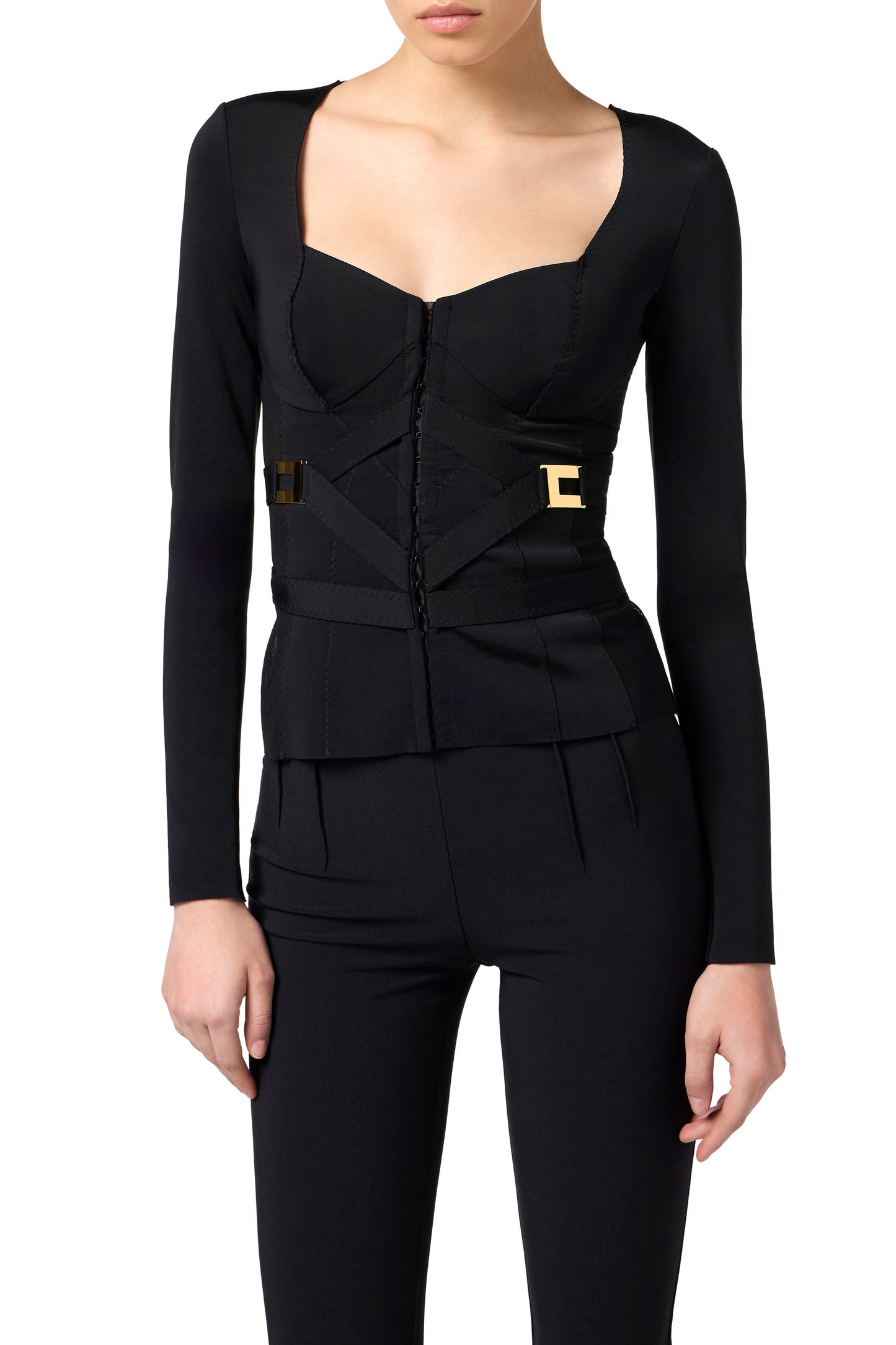 Jacket in bi-elastic fabric