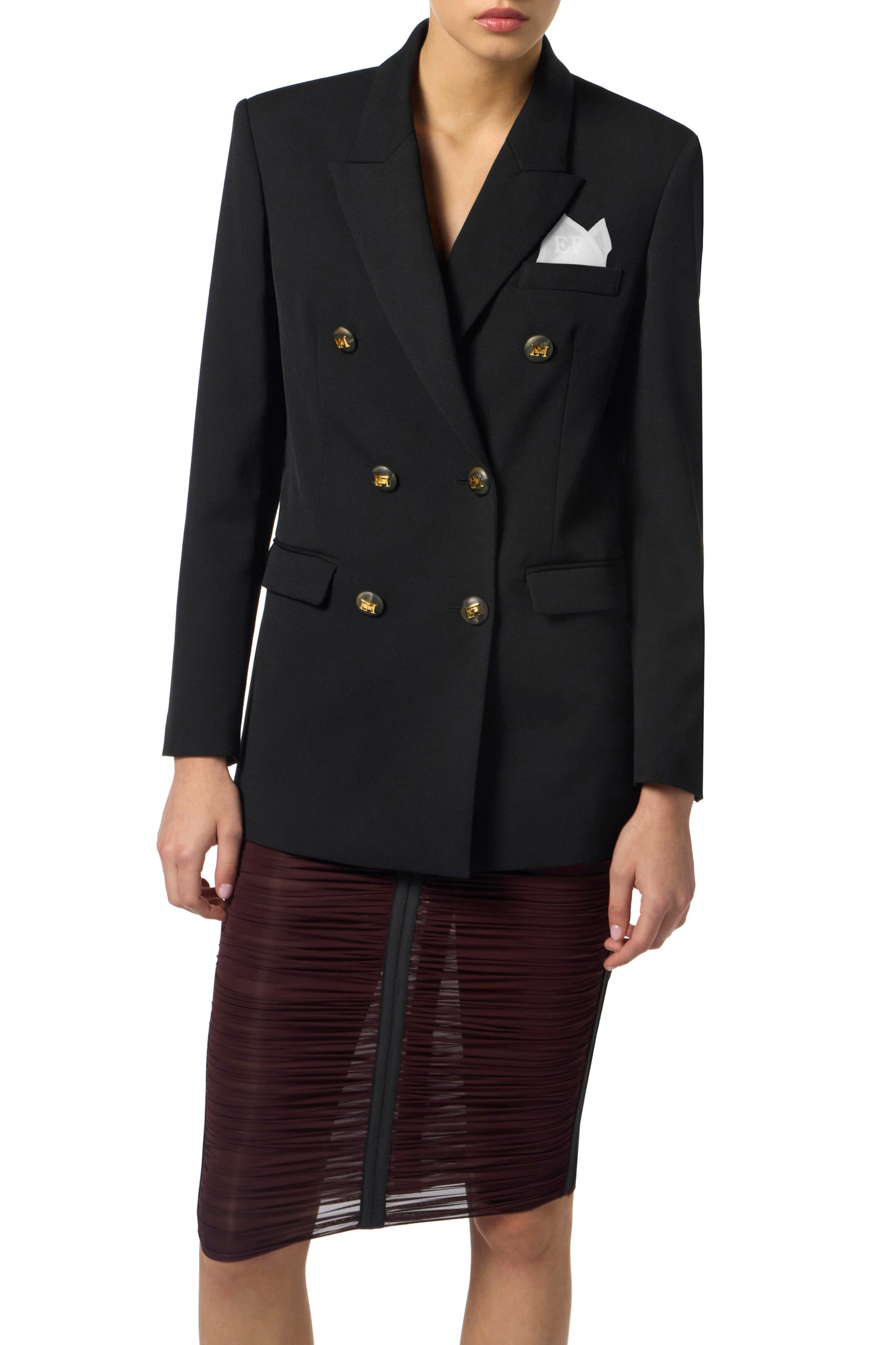 Jacket in cotton gabardine fabric with breast pocket