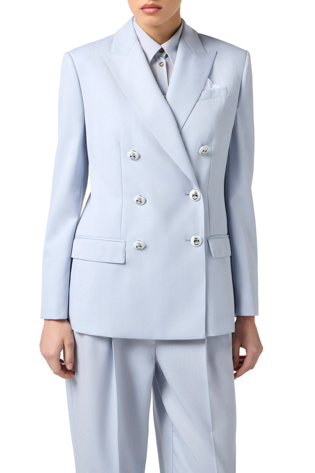 Cool wool jacket with enamelled buttons