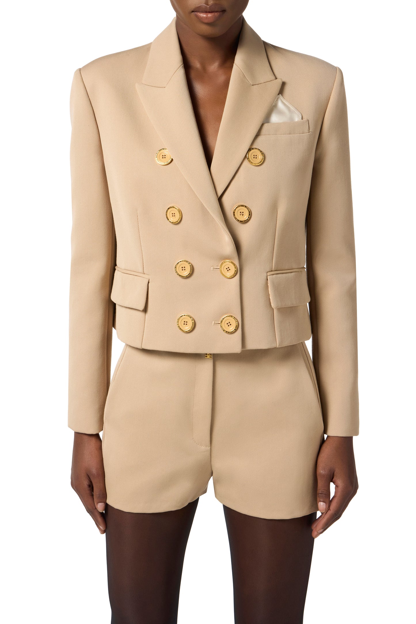 Wool-blend gabardine jacket