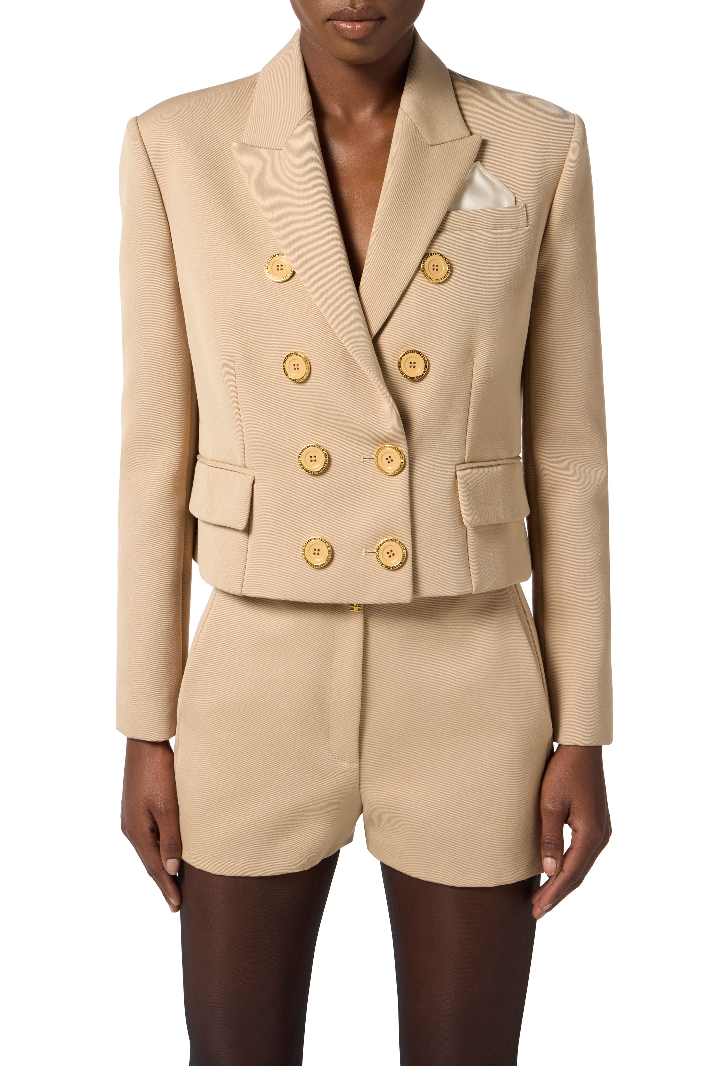 Wool-blend gabardine jacket