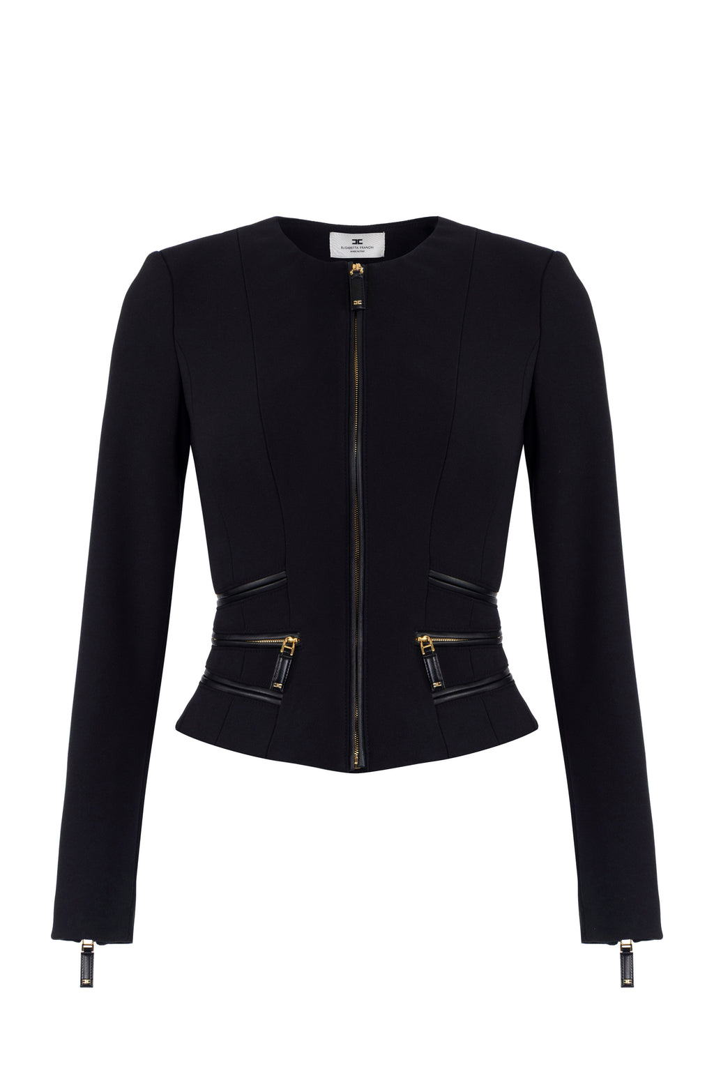 Jacket in double-layer crêpe fabric with zip details