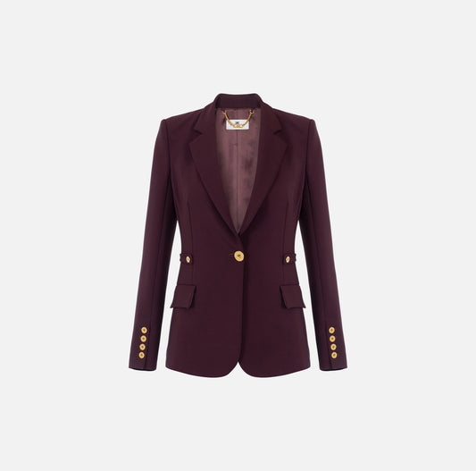 Jacket in lightweight crêpe fabric with jewel details