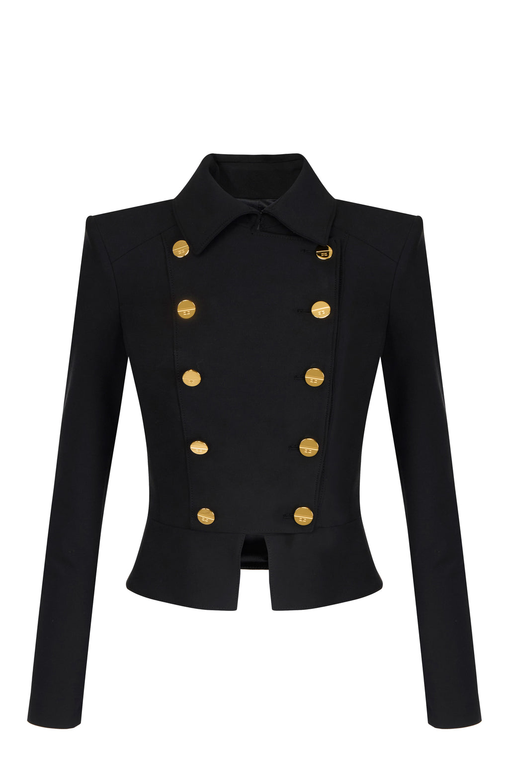 Jacket in bi-elastic fabric with jewel buttons