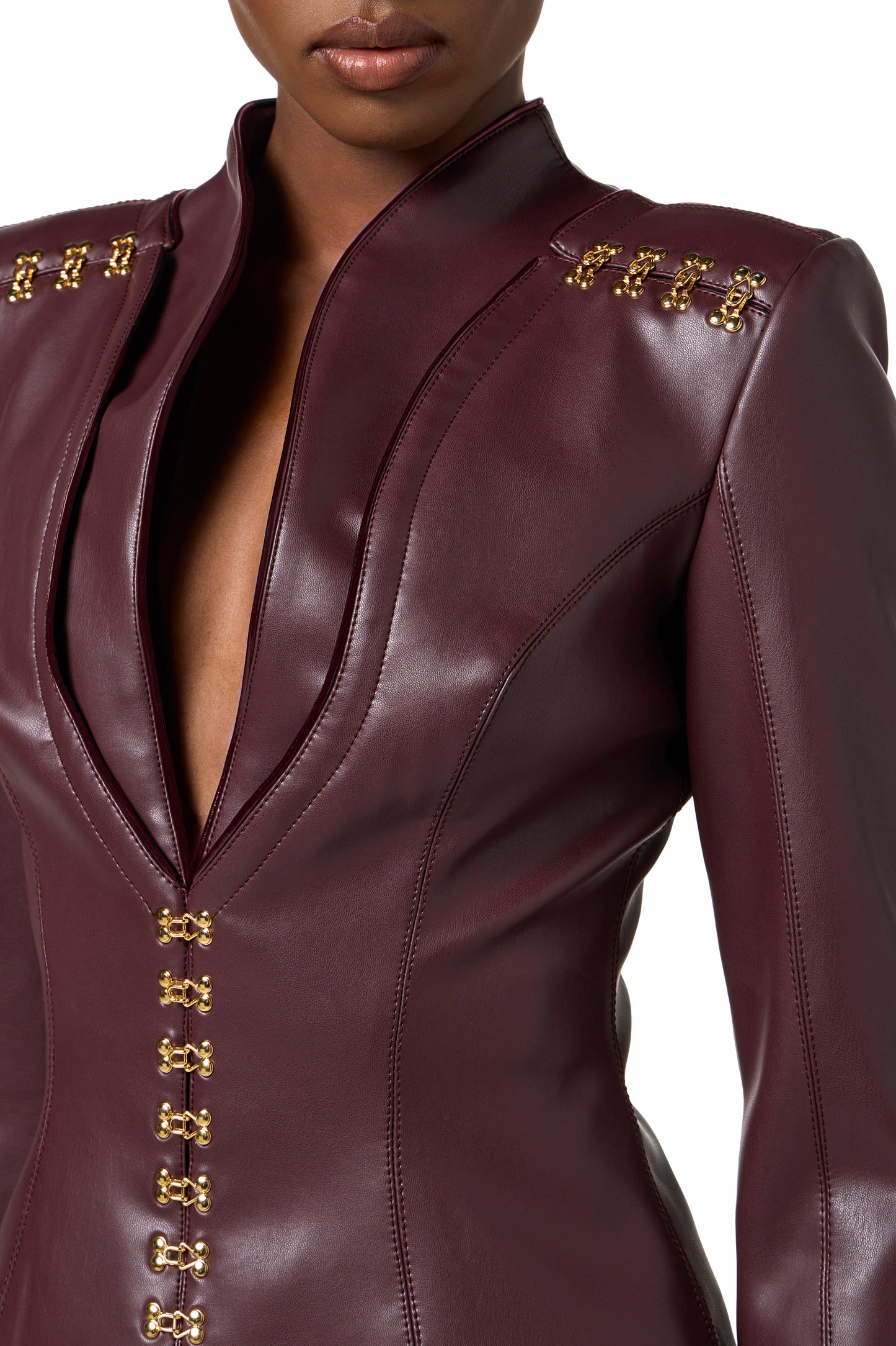 Jacket with jewel clasps