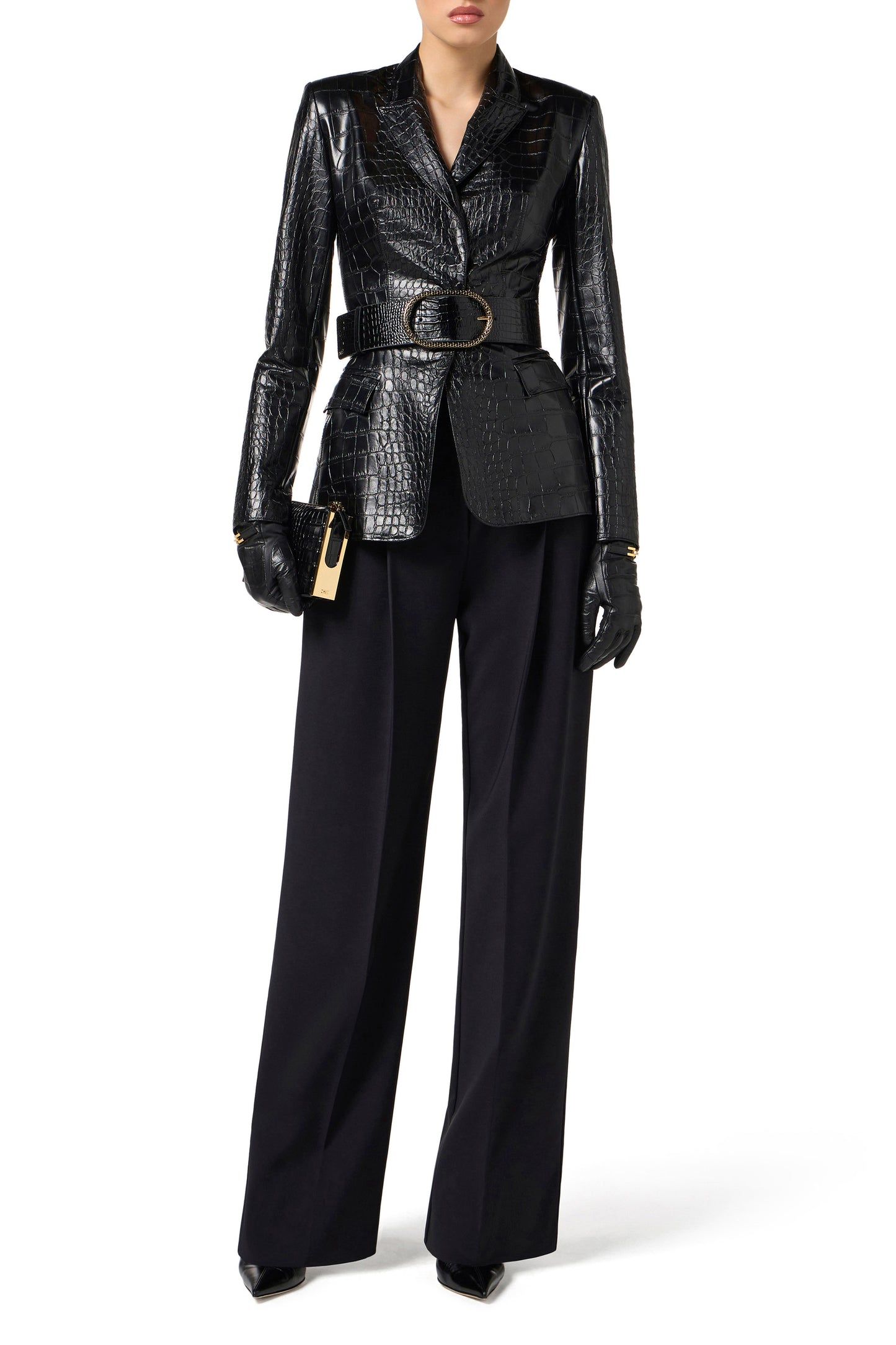 Jacket with crocodile print