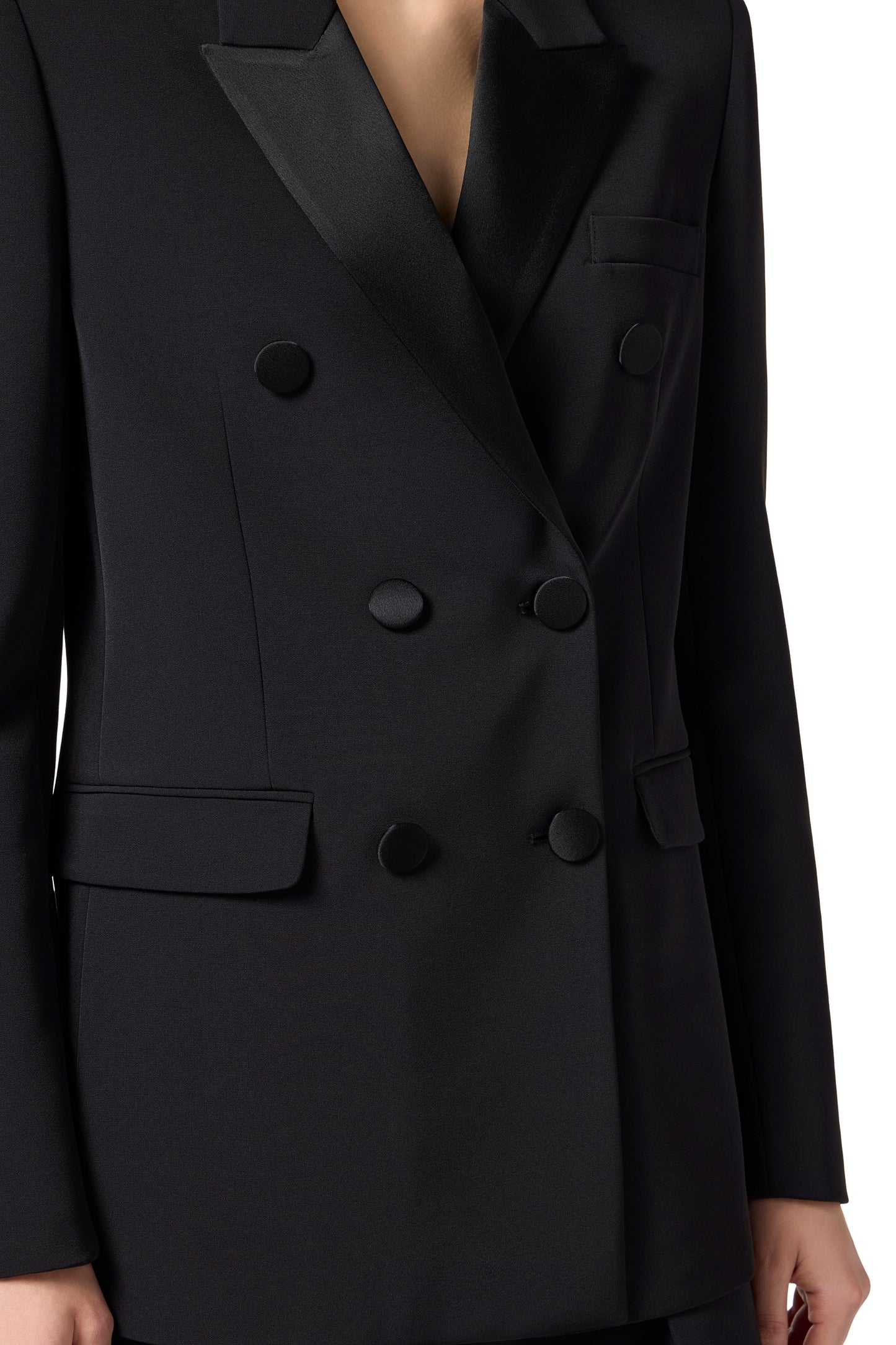 Lightweight crêpe jacket with satin details