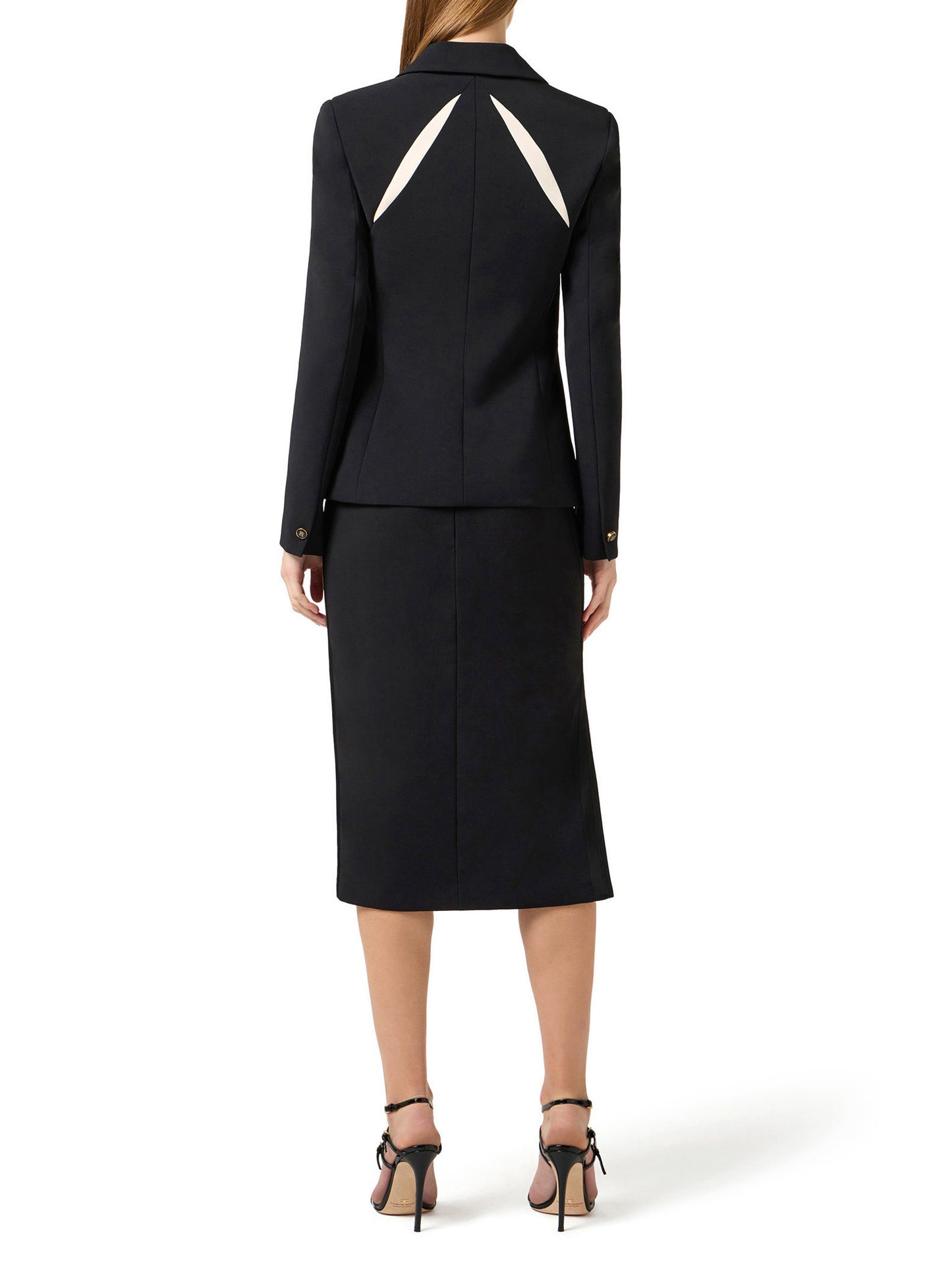 Jacket in lightweight crêpe fabric with two-colour cut-outs