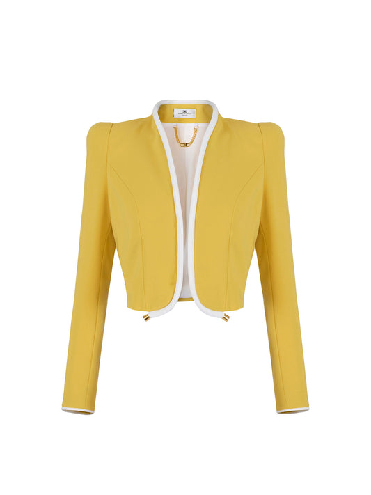 Jacket in lightweight crêpe fabric with 3D piping