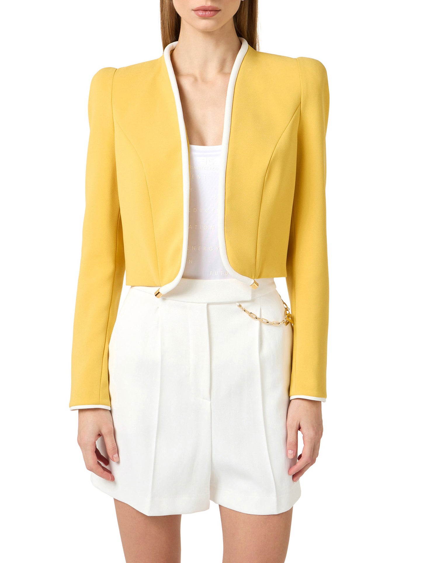 Jacket in lightweight crêpe fabric with 3D piping