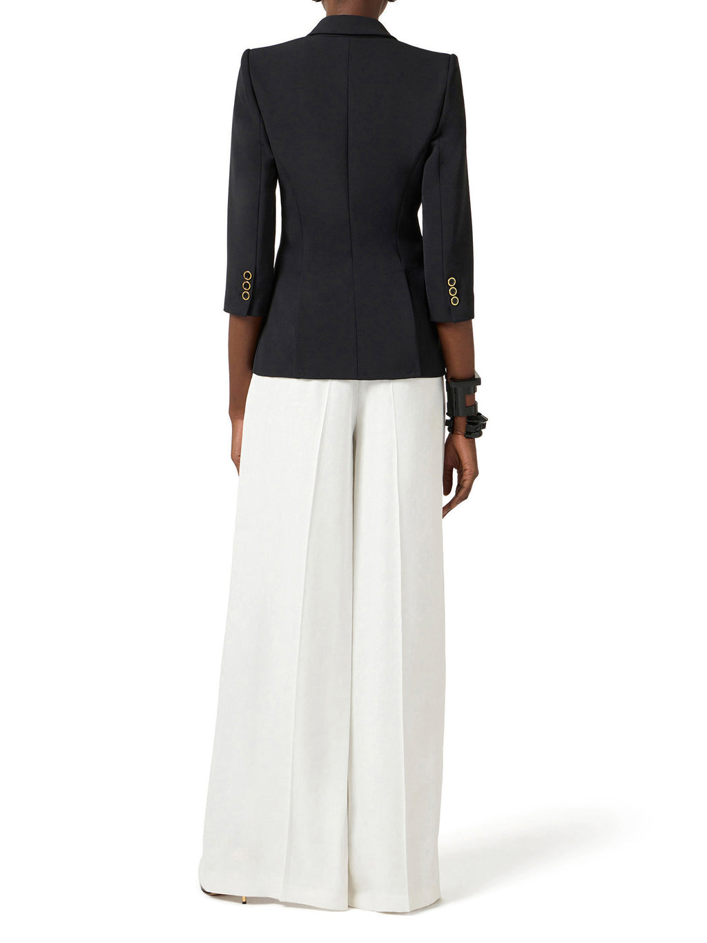 Jacket in double layer stretch crêpe fabric with logo details