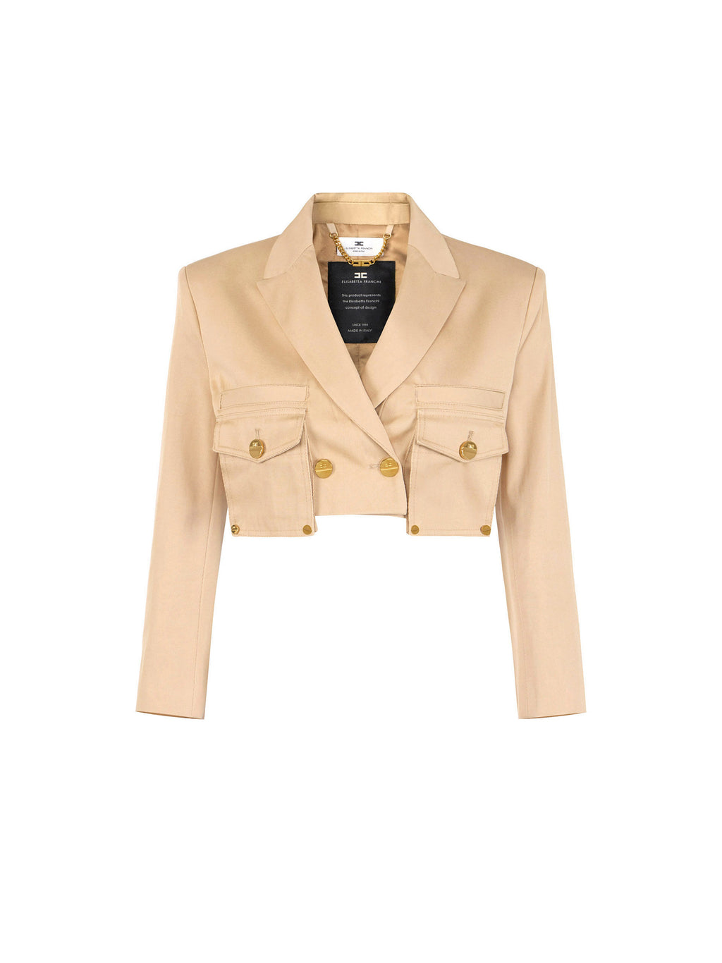 Cotton gabardine jacket with cargo pockets