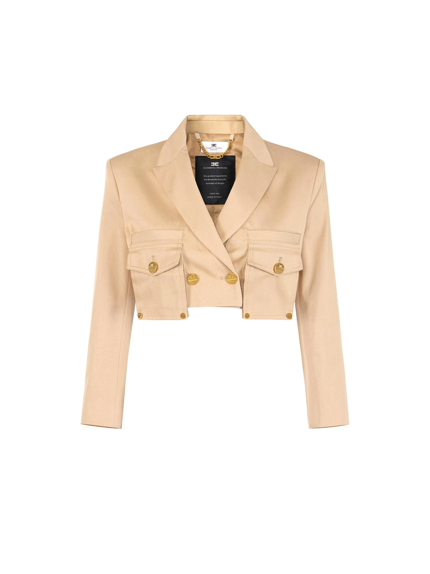 Cotton gabardine jacket with cargo pockets