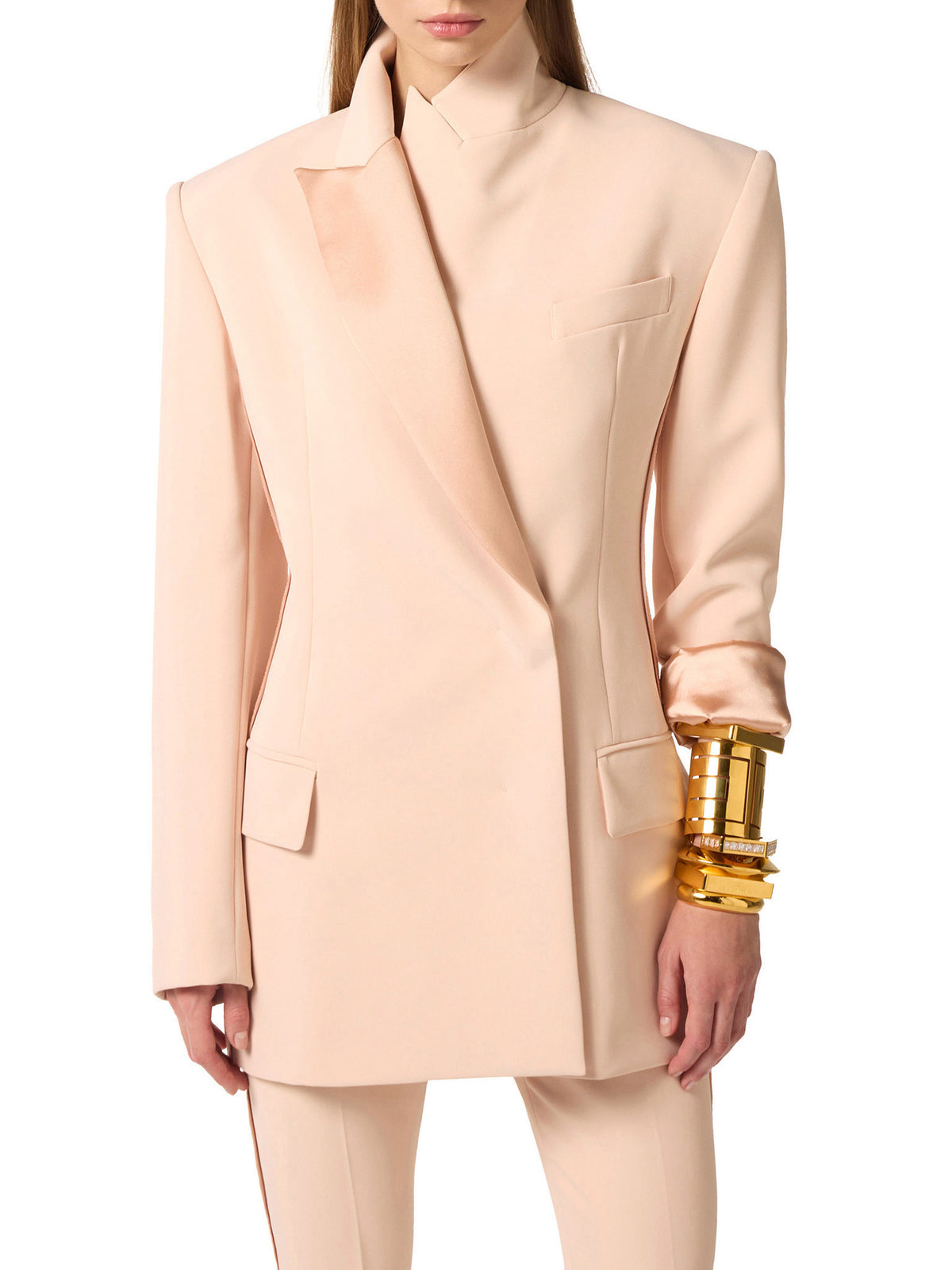 Jacket made of lightweight crêpe fabric and satin