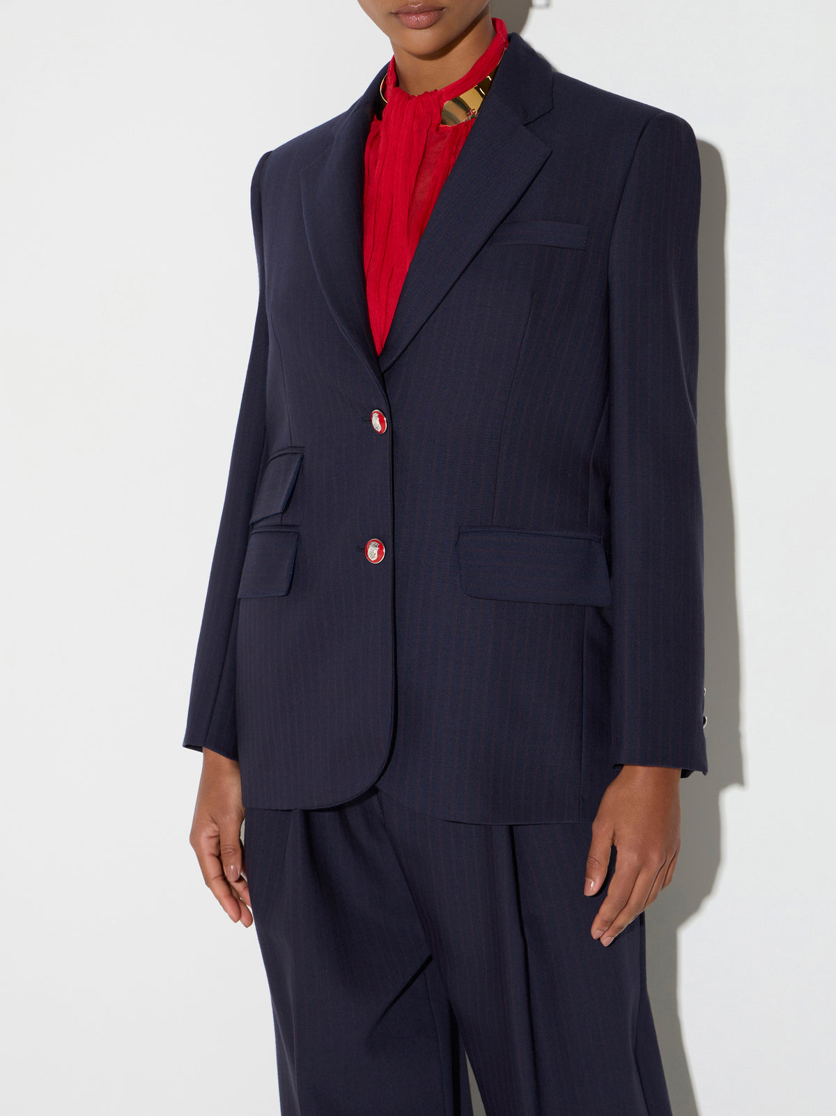 Pinstriped jacket in cool wool fabric