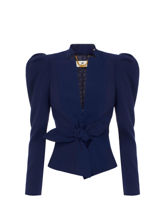 Lightweight crêpe jacket with bow – luxury fashion at Meranesy