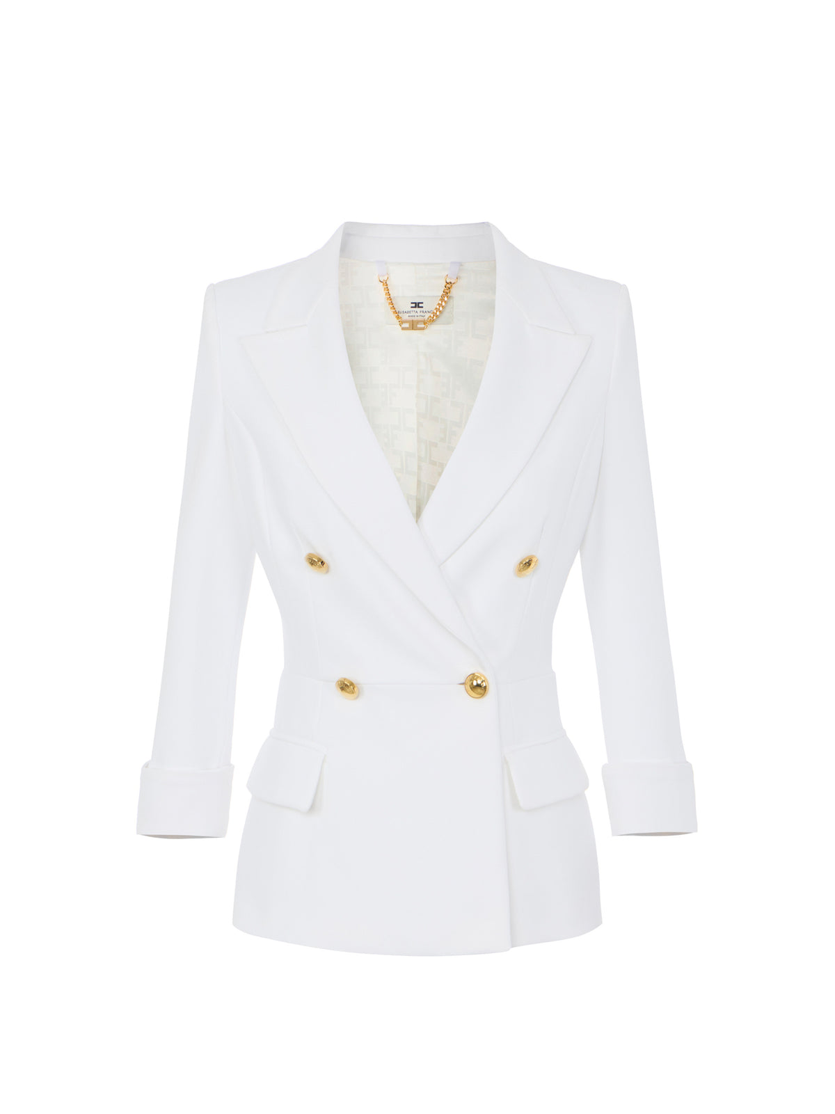 Jacket in double layer stretch crêpe fabric