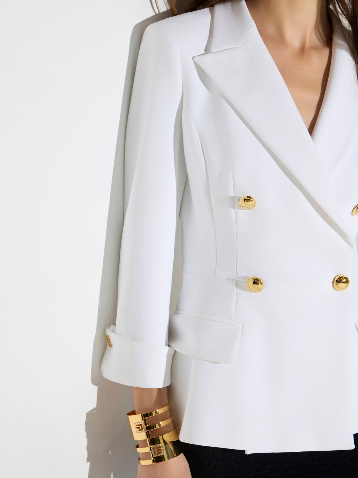 Jacket in double layer stretch crêpe fabric