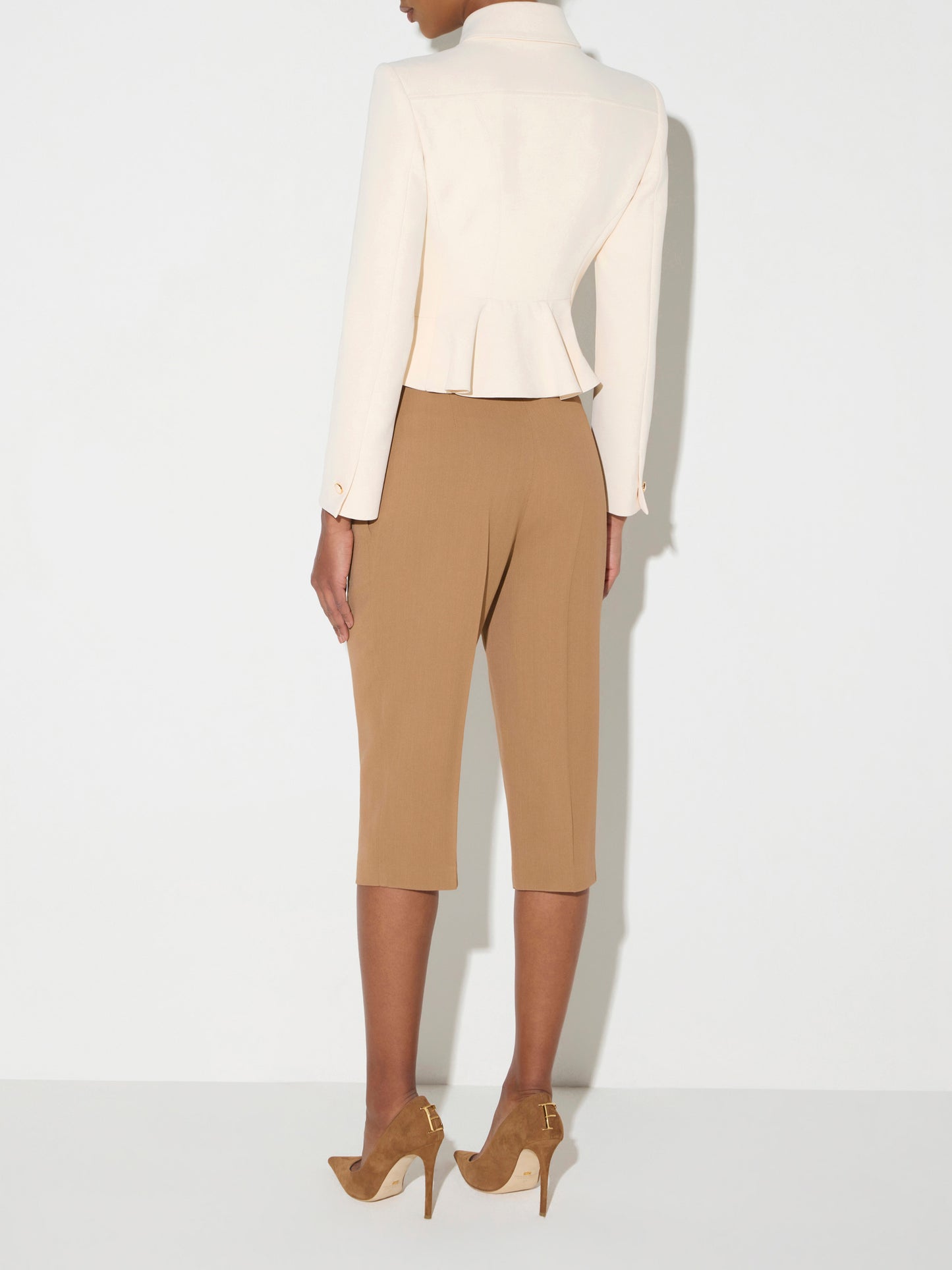 Jacket in double layer stretch crêpe fabric