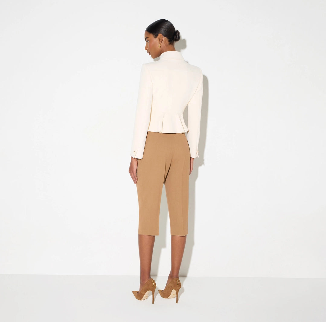 Jacket in double layer stretch crêpe fabric